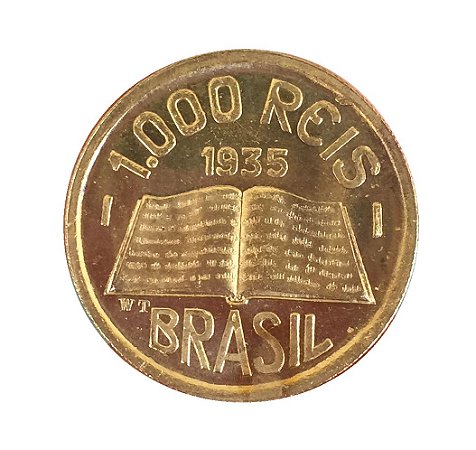 Moeda Antiga do Brasil 1000 Réis 1935 - José de Anchieta