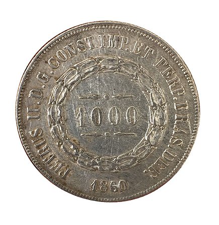 Moeda Antiga do Brasil 1000 Réis 1860