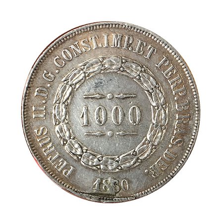 Moeda Antiga do Brasil 1000 Réis 1860