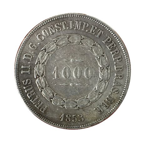 Moeda Antiga do Brasil 1000 Réis 1853