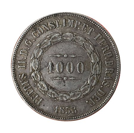 Moeda Antiga do Brasil 1000 Réis 1853