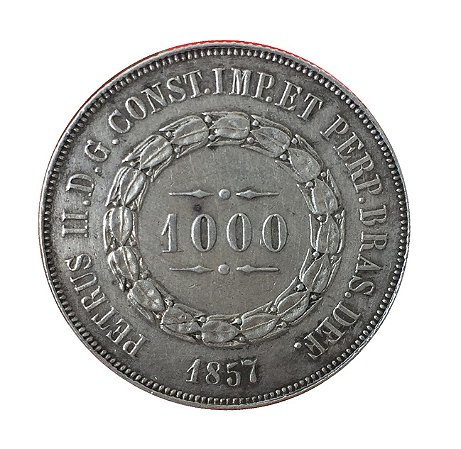 Moeda Antiga do Brasil 1000 Réis 1857