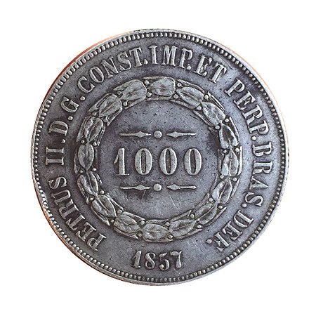 Moeda Antiga do Brasil 1000 Réis 1857