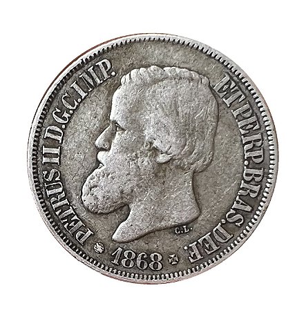 Moeda Antiga do Brasil 500 Réis 1868 - C.L.