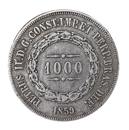 Moeda Antiga do Brasil 1000 Réis 1859