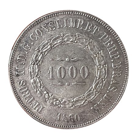 Moeda Antiga do Brasil 1000 Réis 1860