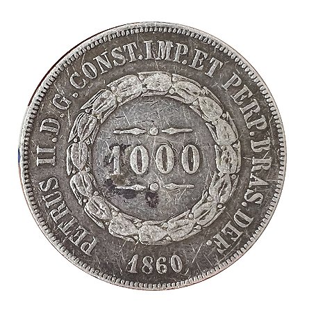 Moeda Antiga do Brasil 1000 Réis 1860