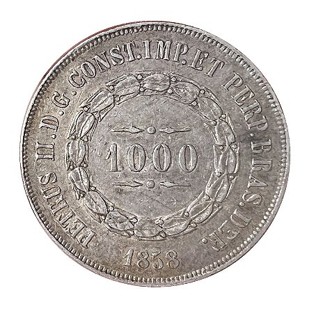 Moeda Antiga do Brasil 1000 Réis 1858