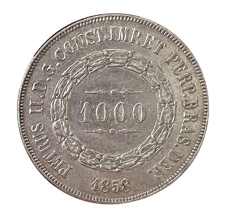 Moeda Antiga do Brasil 1000 Réis 1858