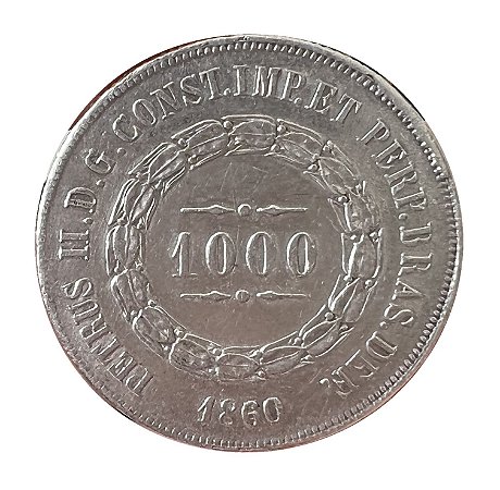 Moeda Antiga do Brasil 1000 Réis 1860