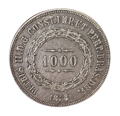 Moeda Antiga do Brasil 1000 Réis 1858