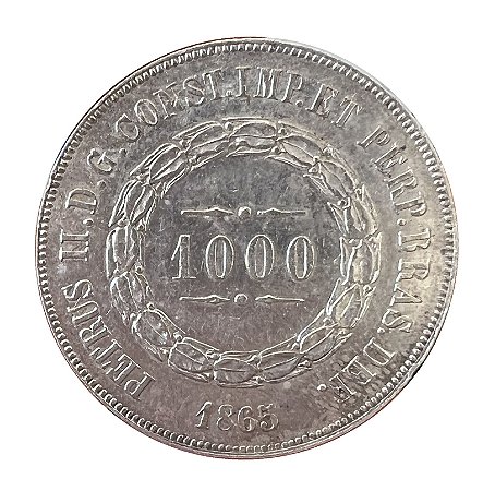 Moeda Antiga do Brasil 1000 Réis 1865