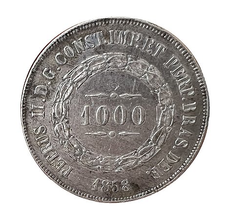 Moeda Antiga do Brasil 1000 Réis 1858