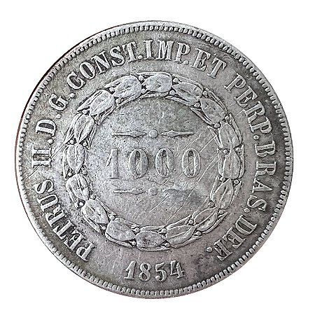 Moeda Antiga do Brasil 1000 Réis 1854