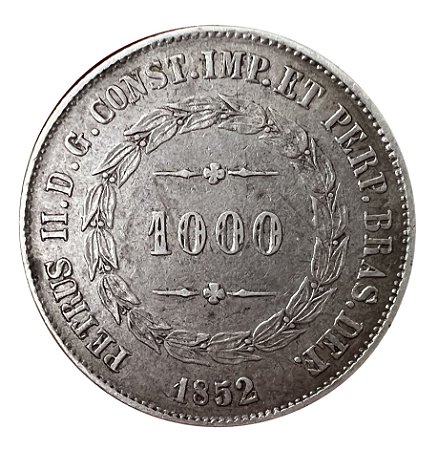 Moeda Antiga do Brasil 1000 Réis 1852