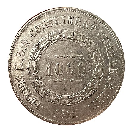 Moeda Antiga do Brasil 1000 Réis 1861