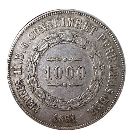 Moeda Antiga do Brasil 1000 Réis 1861