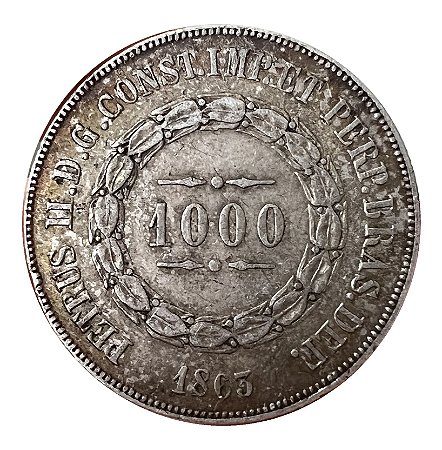 Moeda Antiga do Brasil 1000 Réis 1863