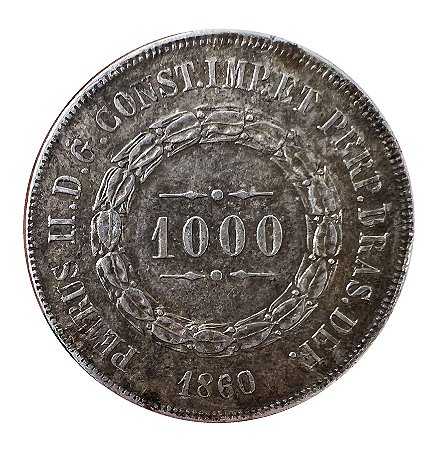 Moeda Antiga do Brasil 1000 Réis 1860