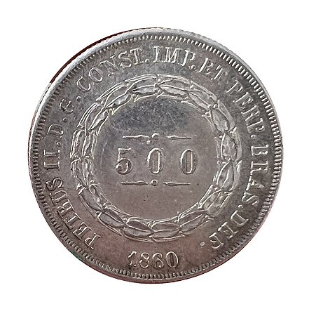 Moeda Antiga do Brasil 500 Réis 1860