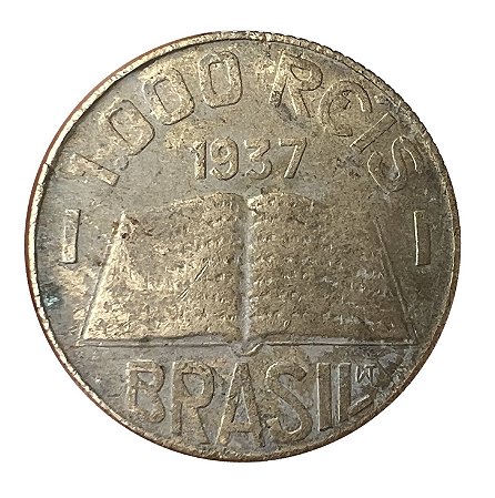 Moeda Antiga do Brasil 1000 Réis 1937 - José de Anchieta