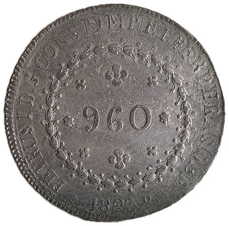 Moeda Antiga do Brasil Império 960 Réis 1823 R