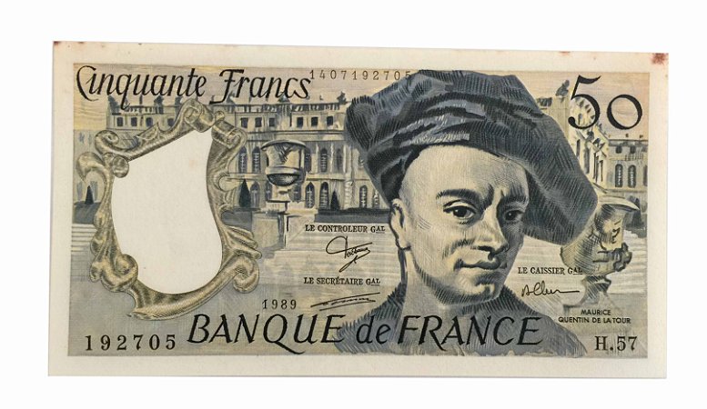 Cédula Antiga da França 50 Francs 1989