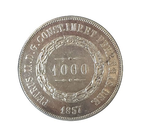 Moeda Antiga do Brasil 1000 Réis 1857