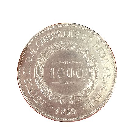 Moeda Antiga do Brasil 1000 Réis 1859