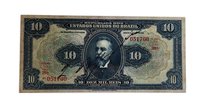 Cédula Antiga do Brasil 10 000 Réis 1924 Estampa 17ª Série 29ª