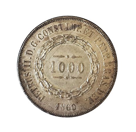 Moeda Antiga do Brasil 1000 Réis 1860