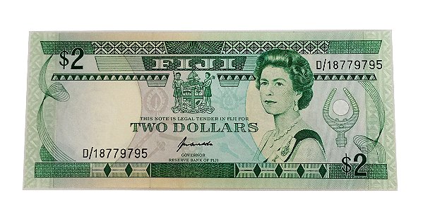 Cédula Antiga de Fiji $2 1995