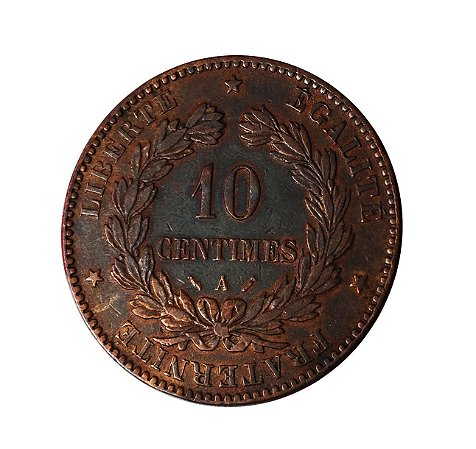 Moeda Antiga da França 10 Centimes 1884 A