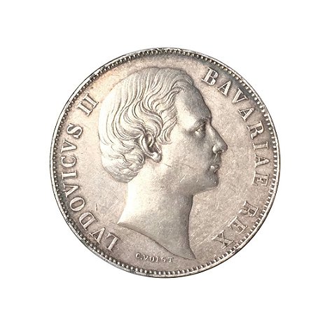 Moeda Antiga da Alemanha - Bavária - Thaler ND(1865)