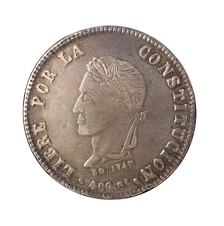 Moeda Antiga da Bolívia 8 Soles 1861