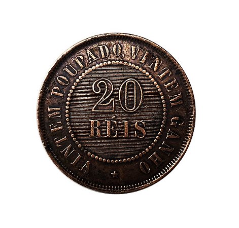 Moeda Antiga do Brasil 20 Réis 1908