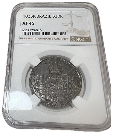 Moeda Antiga do Brasil 320 Réis 1825 R - NGC