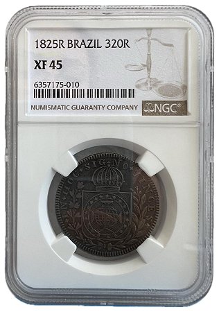 Moeda Antiga do Brasil 320 Réis 1825 R - NGC