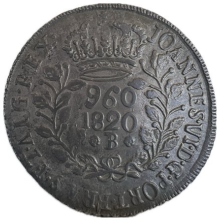 Moeda Antiga do Brasil Reino Unido 960 Réis 1820 B