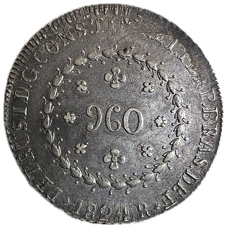 Moeda Antiga do Brasil Império 960 Réis 1824 R - CONST IMP