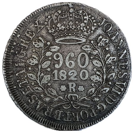 Moeda Antiga do Brasil Reino Unido 960 Réis 1820 R