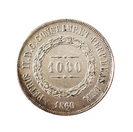 Moeda Antiga do Brasil 1000 Réis 1860