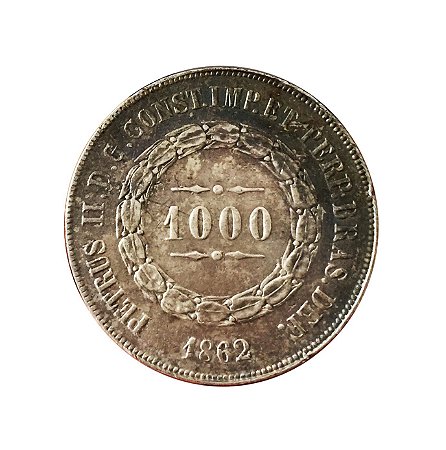 Moeda Antiga do Brasil 1000 Réis 1862