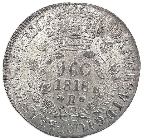 Moeda Antiga do Brasil Reino Unido 960 Réis 1818 R
