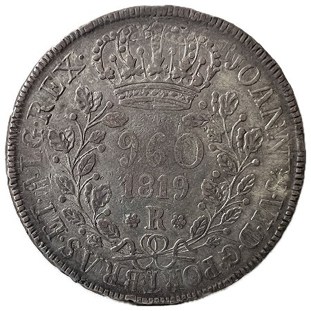 Moeda Antiga do Brasil Reino Unido 960 Réis 1819 R