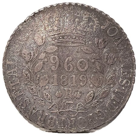 Moeda Antiga do Brasil Reino Unido 960 Réis 1819 R