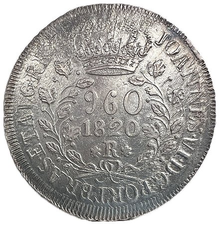 Moeda Antiga do Brasil Reino Unido 960 Réis 1820 R