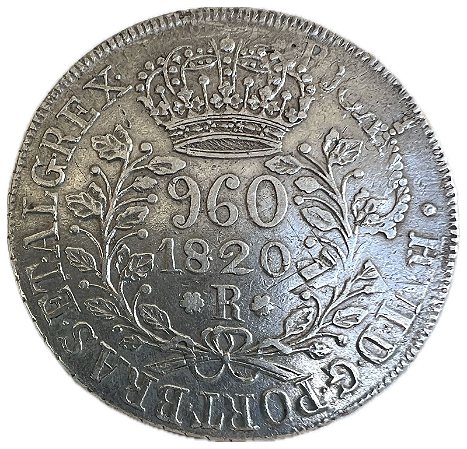 Moeda Antiga do Brasil Reino Unido 960 Réis 1820 R
