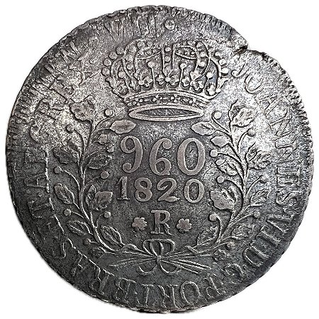 Moeda Antiga do Brasil Reino Unido 960 Réis 1820 R