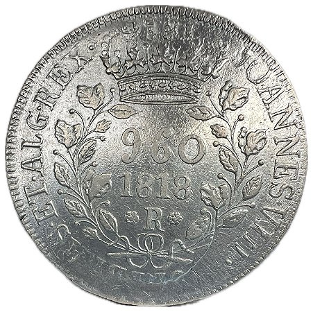 Moeda Antiga do Brasil Reino Unido 960 Réis 1818 R